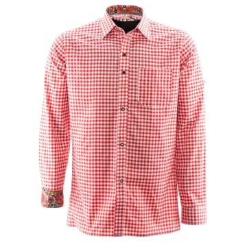 Alpenoverhemd rood wit Premium